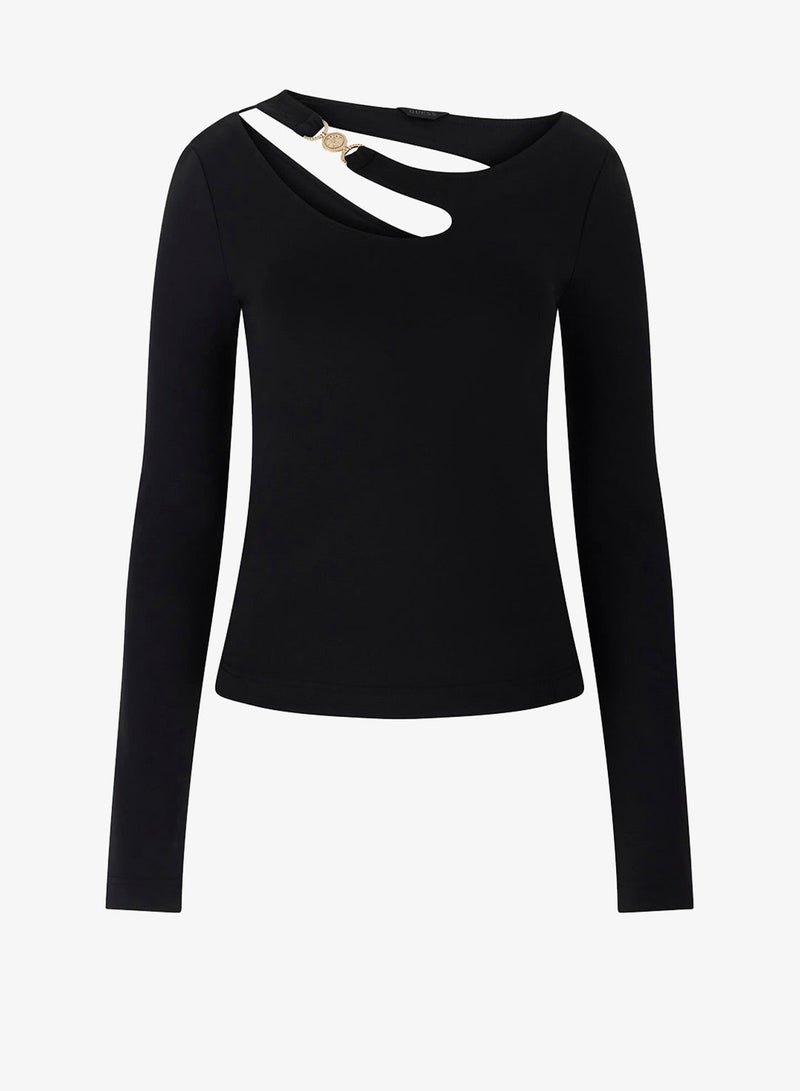 GUESS Long Sleeve Eleanor Buckle Top - Image 5